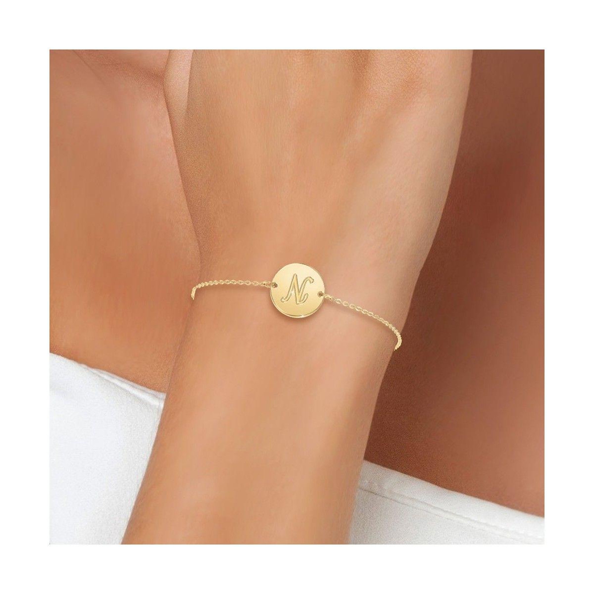 Voir la diapositive 2 : SC BOHEME Bracelet lettre N en acier inoxydable par SC Bohème