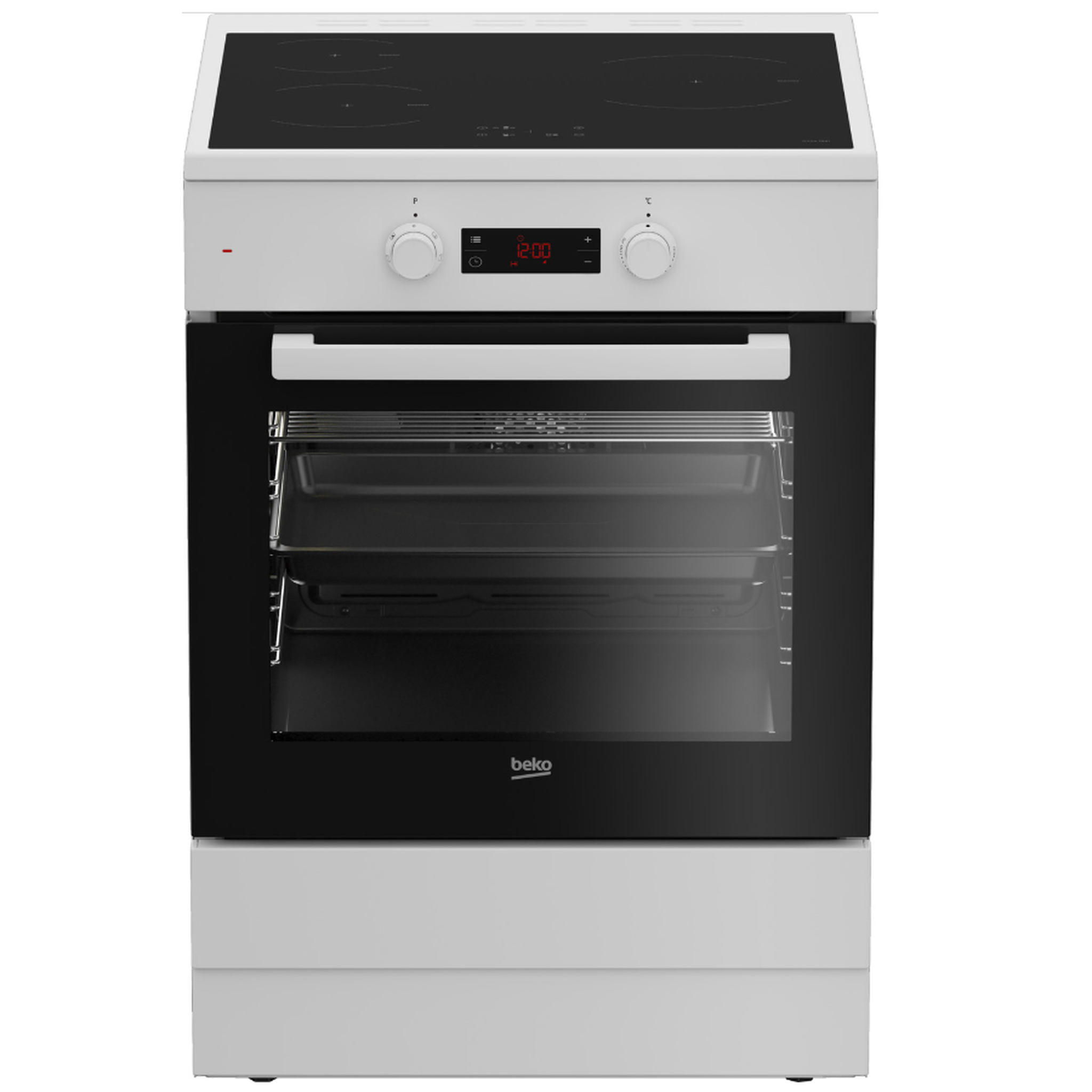 Voir la diapositive 4 : Beko Cuisinière induction 72l 3 feux blanc - FSE68302MWC