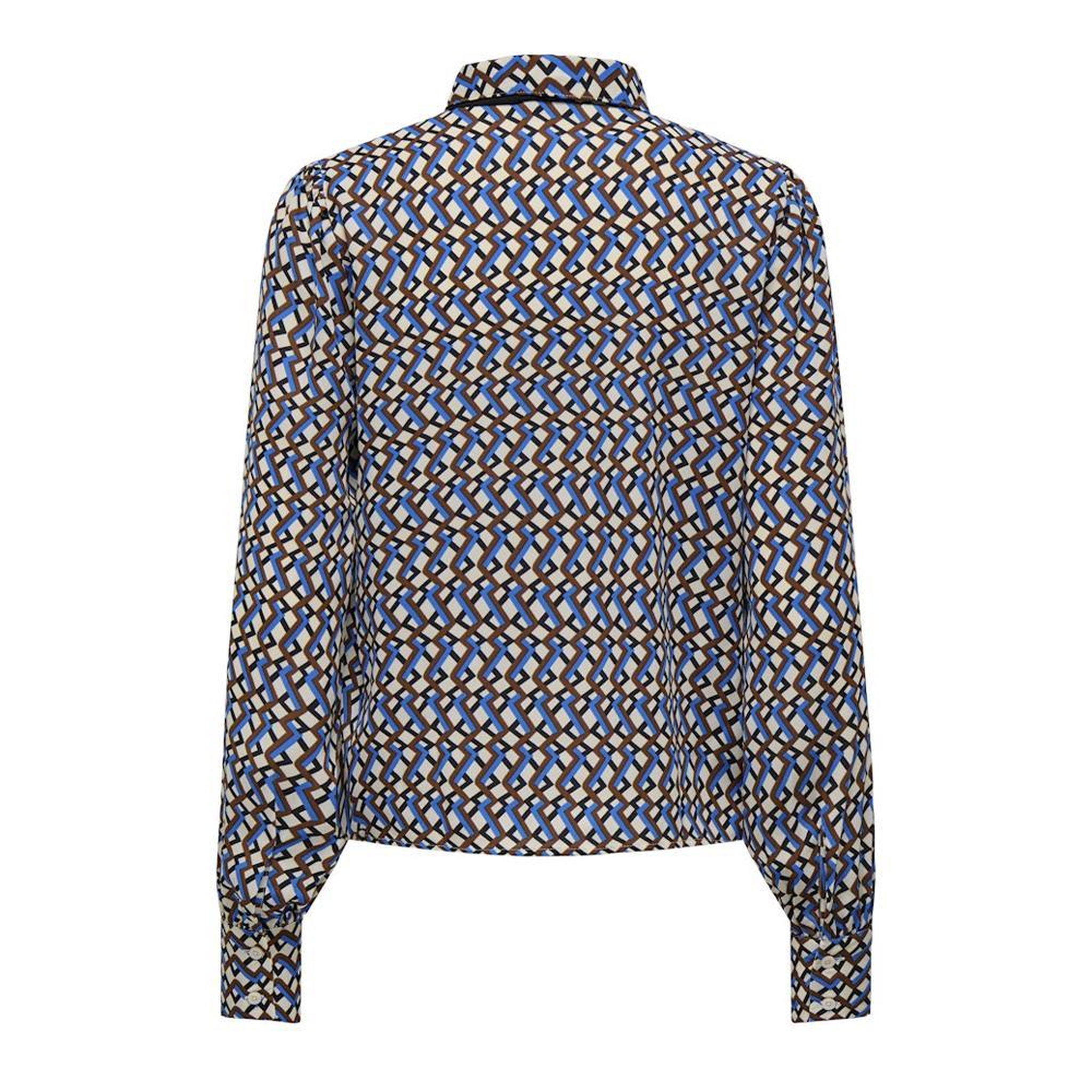 Voir la diapositive 2 : JACQUELINE DE YONG Blouse Beige//Bleu Imprimé Femme JDY Life Boey