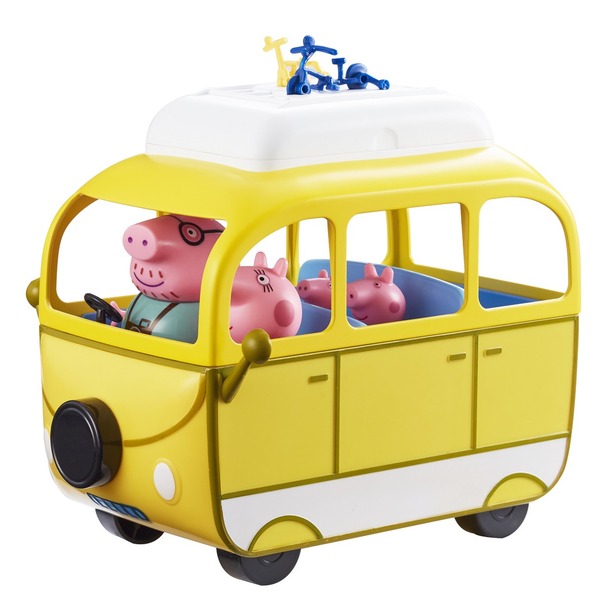 Voir la diapositive 2 : GIOCHI PREZIOSI Camping car avec tente et 4 personnages - Peppa Pig