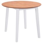 VIDAXL Table a manger ronde a abattant MDF blanc