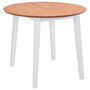 Voir la diapositive 1 : VIDAXL Table a manger ronde a abattant MDF blanc