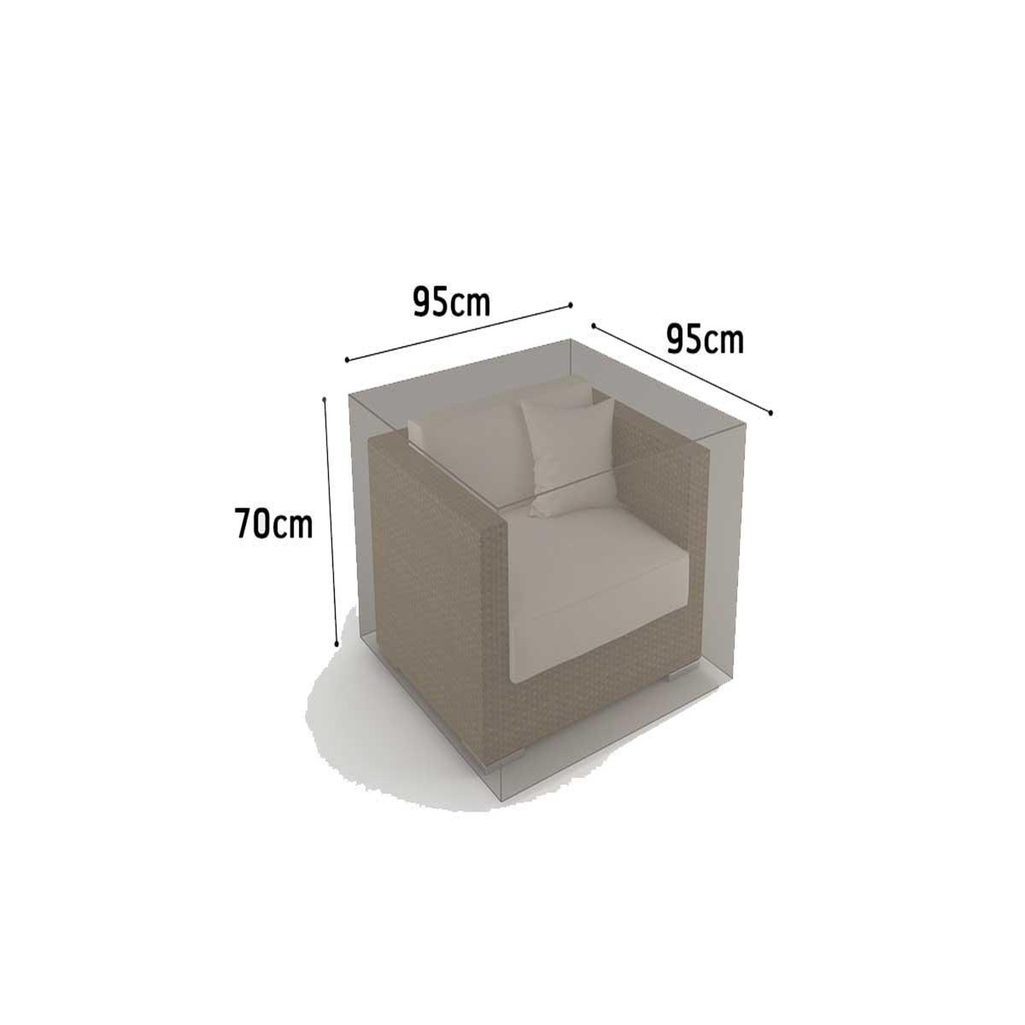 Voir la diapositive 3 : Nortene Housse de protection pour fauteuil 1 place covertop - taupe - 95 x 95 x 70 cm