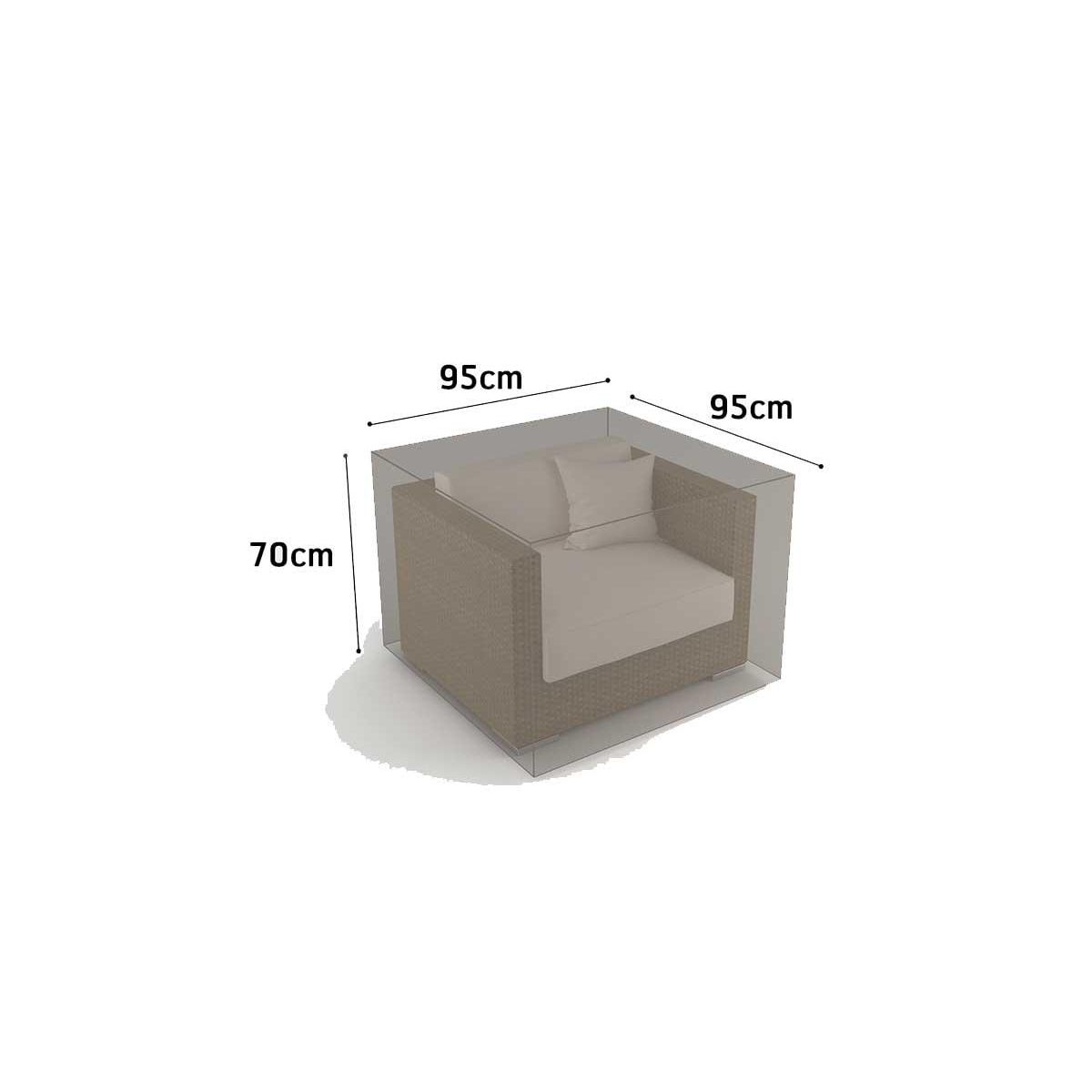 Nortene Housse de protection pour fauteuil 1 place COVERTOP - Taupe - 95 x 95 x 70 cm