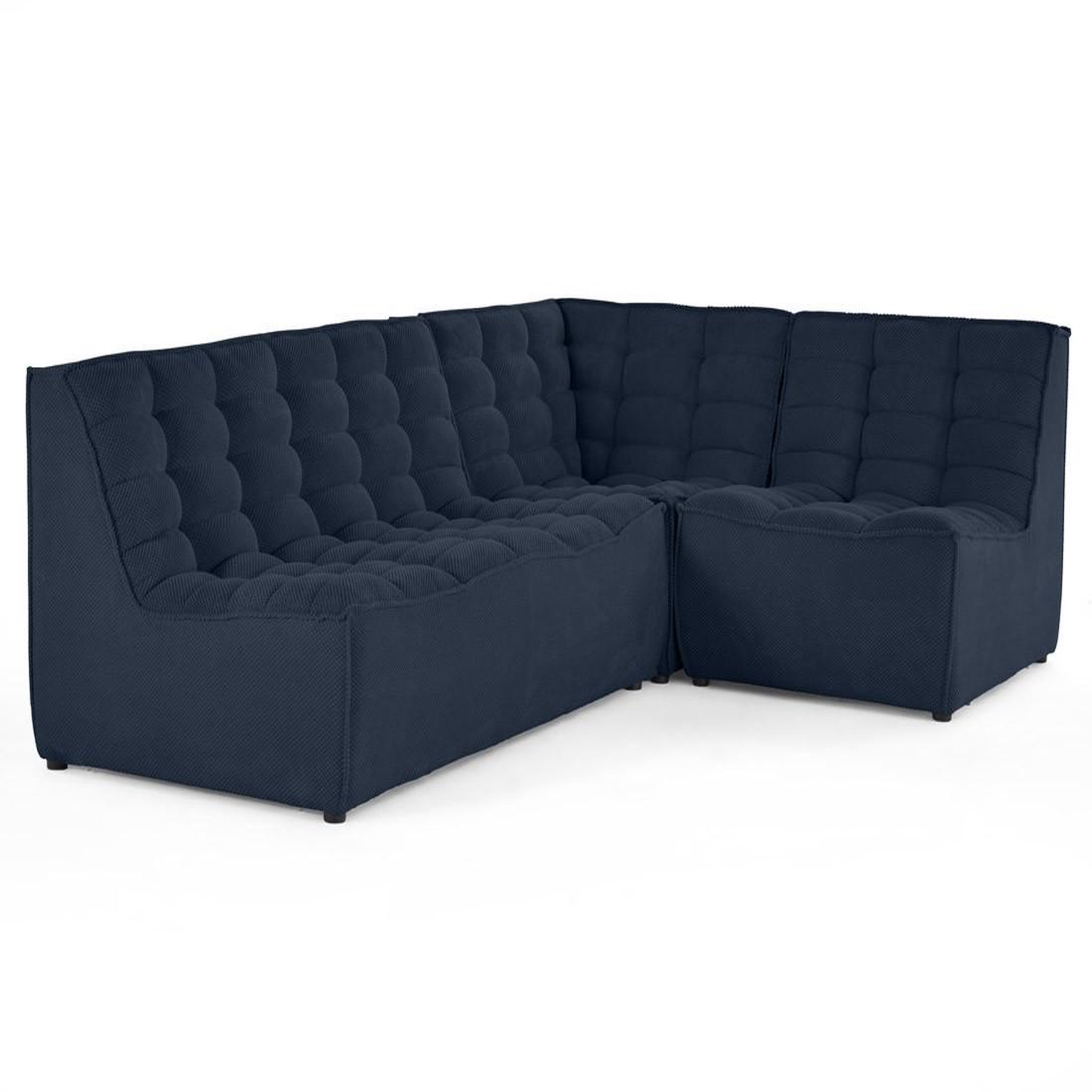 Voir la diapositive 5 : LISA DESIGN Ellie - canapé modulable d'angle réversible 4 places en velours texturé