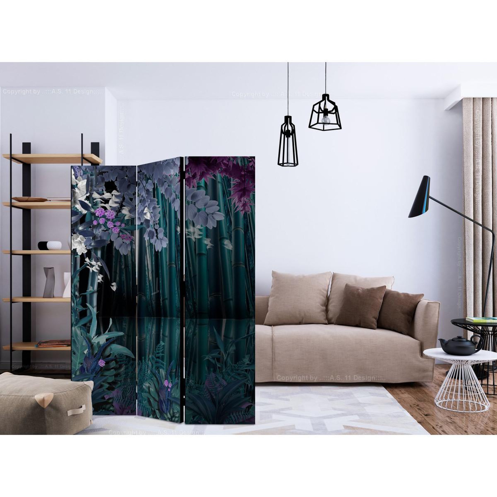 Voir la diapositive 2 : Paris Prix Paravent 3 volets  mysterious night  135x172cm