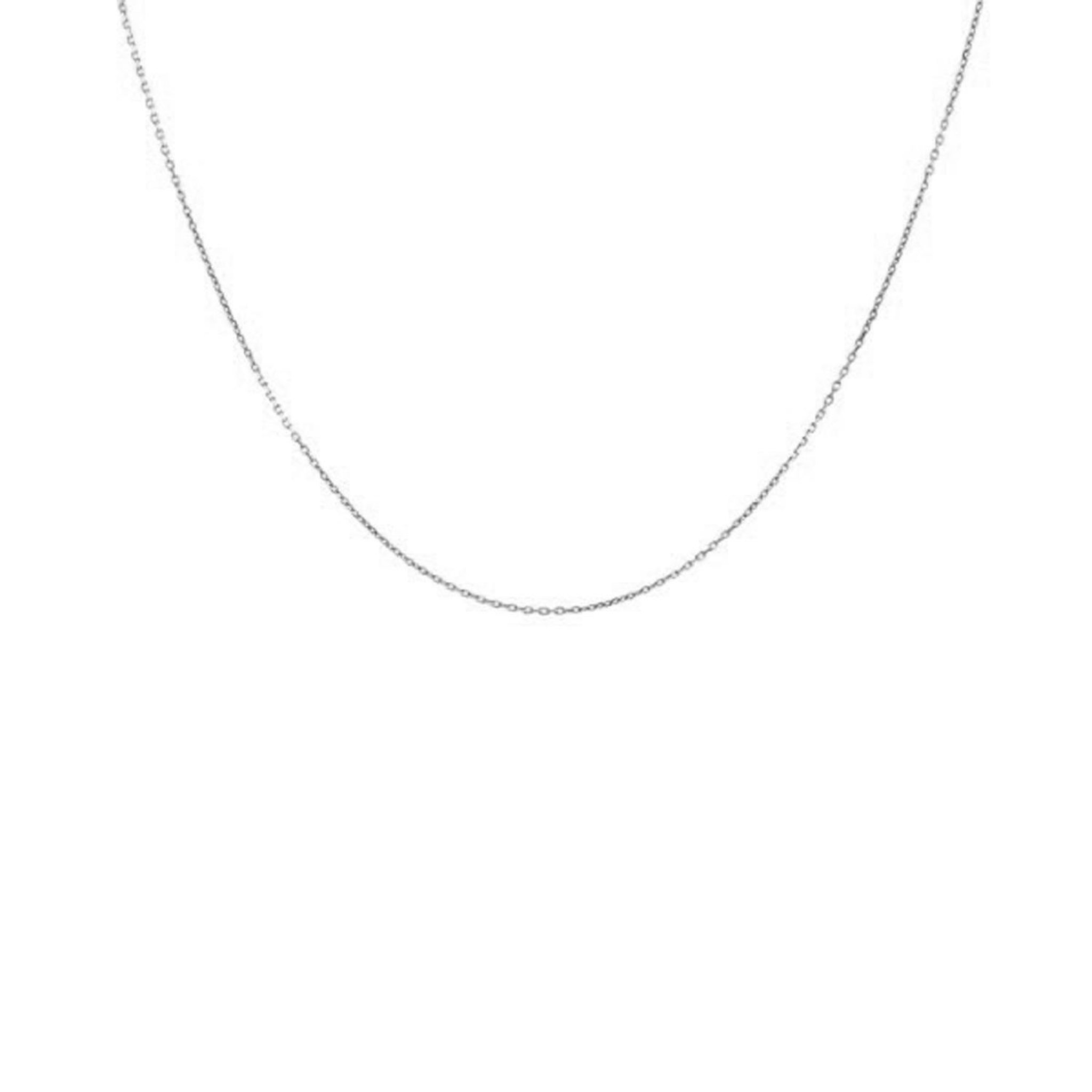 L'ATELIER D'AZUR Collier Chaine Or Rhodié Blanc - Maille Forçat Diamantée - Enfant