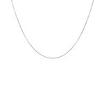 L'ATELIER D'AZUR Collier Chaine Or Rhodié Blanc - Maille Forçat Diamantée - Enfant