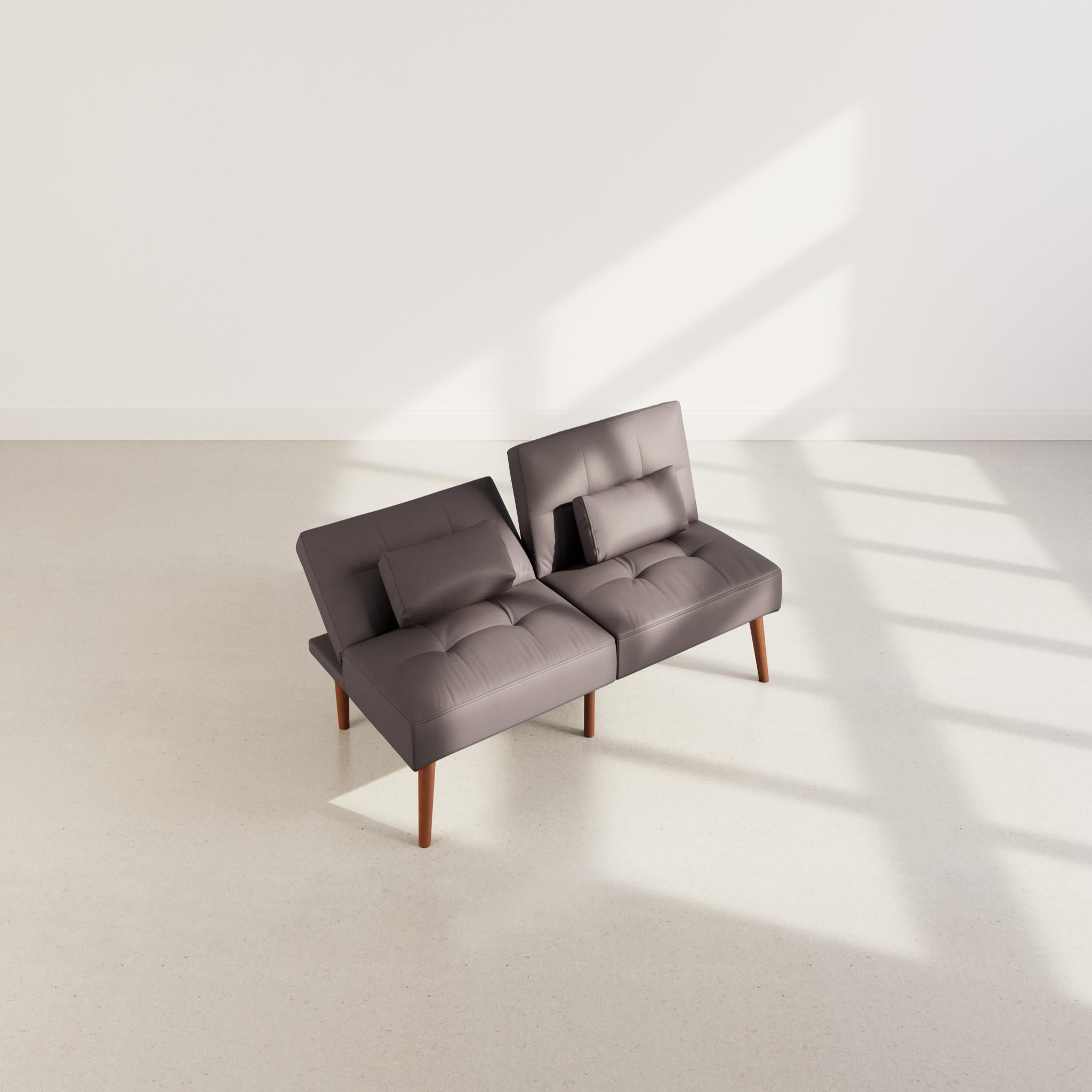 Voir la diapositive 2 : BEST MOBILIER Philae - canapé convertible clic-clac 2 places - en simili