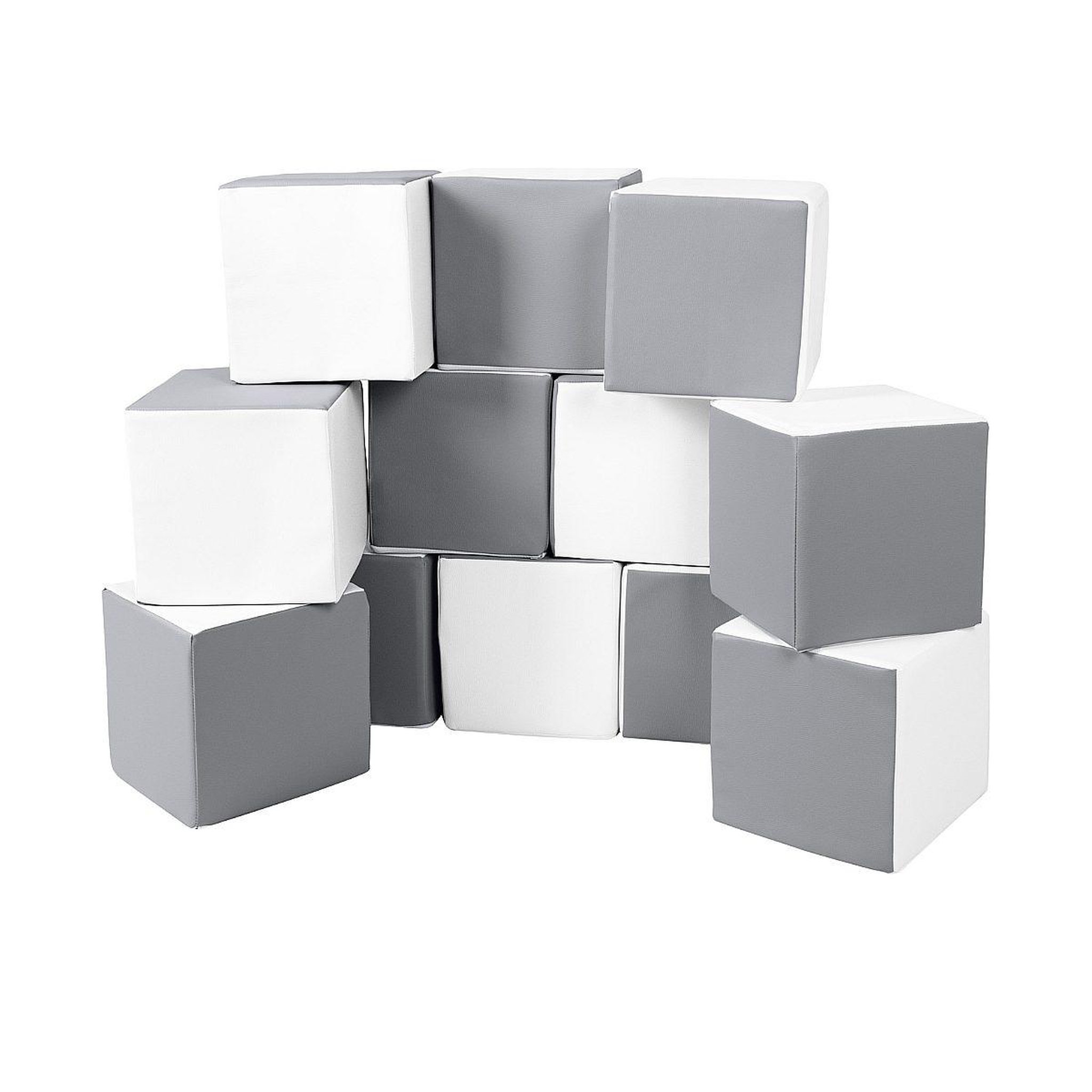 VELINDA Lot cubes xxl mousse 12 pcs blanc,gris