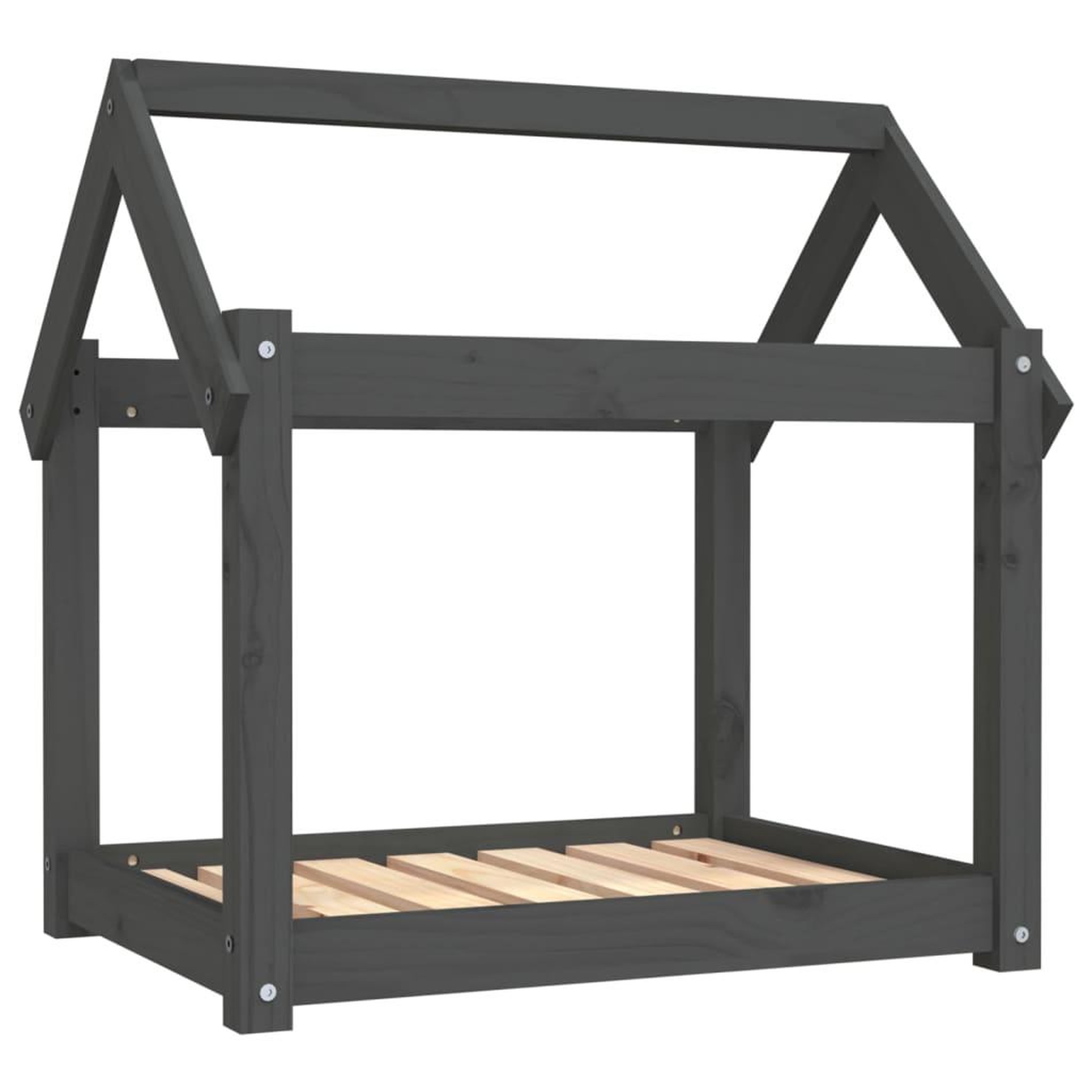 Voir la diapositive 2 : VIDAXL Lit pour chien Gris 71x55x70 cm Bois de pin solide