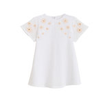 Petit Béguin Robe enfant Poésie d'été. Coloris disponibles : Blanc