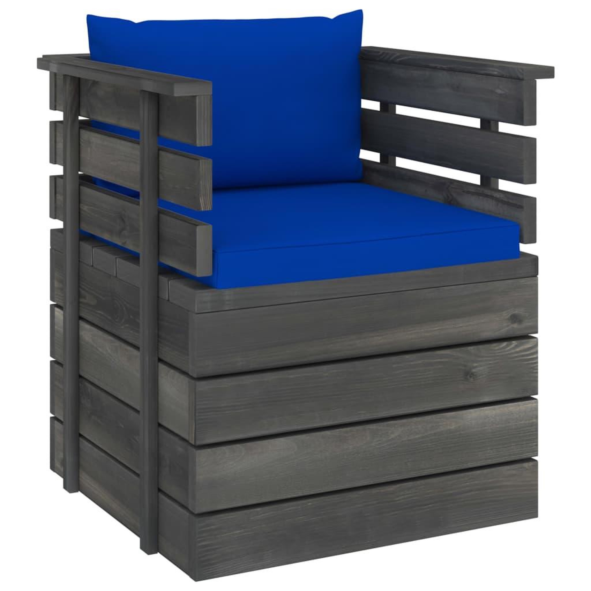 Voir la diapositive 4 : VIDAXL Salon palette de jardin 7 pcs avec coussins Bois de pin massif