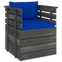Voir la diapositive 4 : VIDAXL Salon palette de jardin 7 pcs avec coussins Bois de pin massif