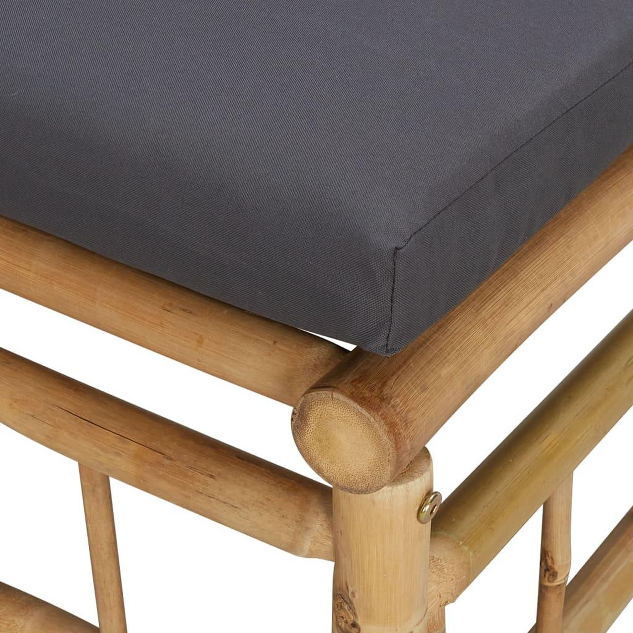 Voir la diapositive 5 : VIDAXL Repose-pieds de jardin avec coussin gris fonce bambou