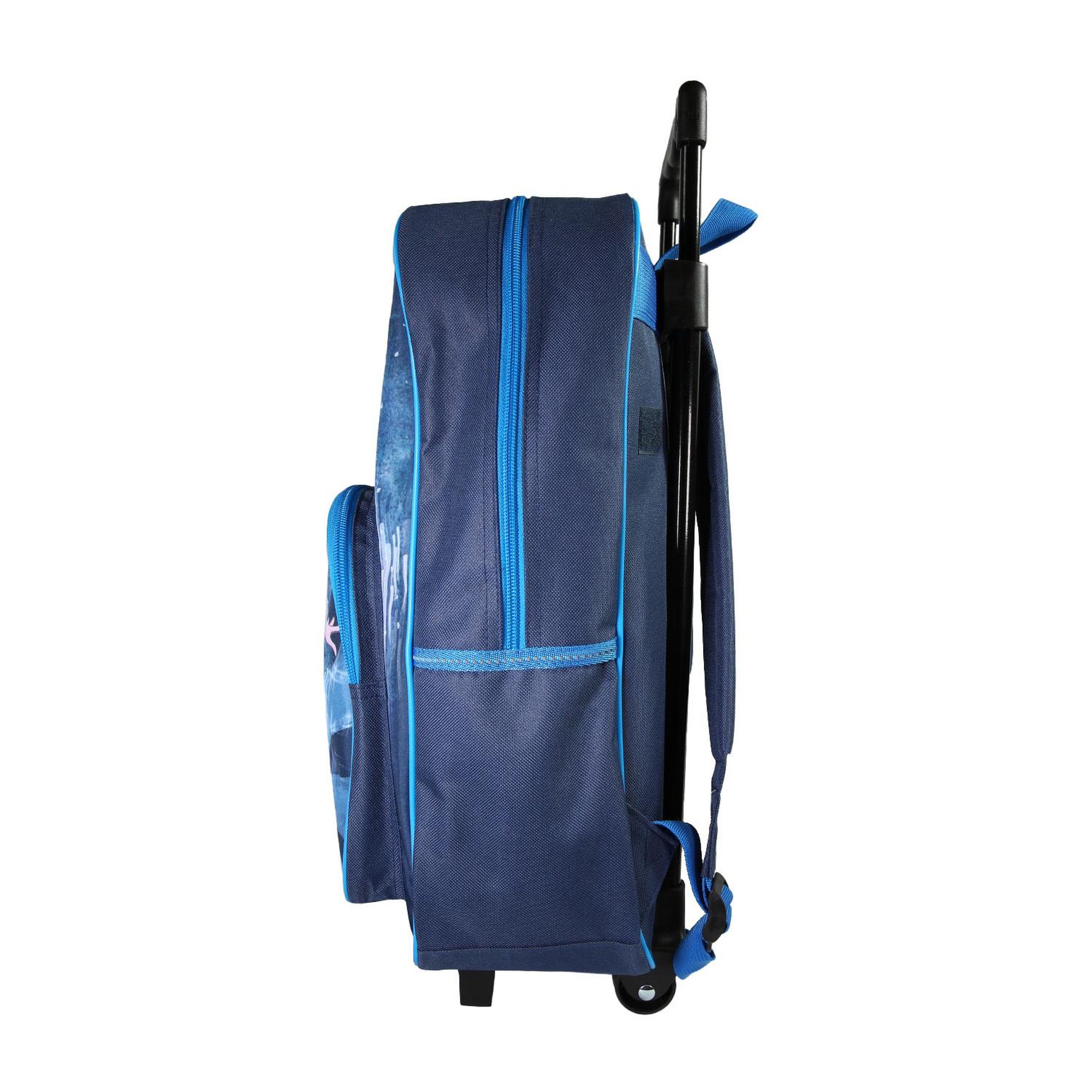 Voir la diapositive 3 : Bagtrotter Sac à dos à roulettes bleu La Reine des Neiges  1 compartiment - Bagtrotter