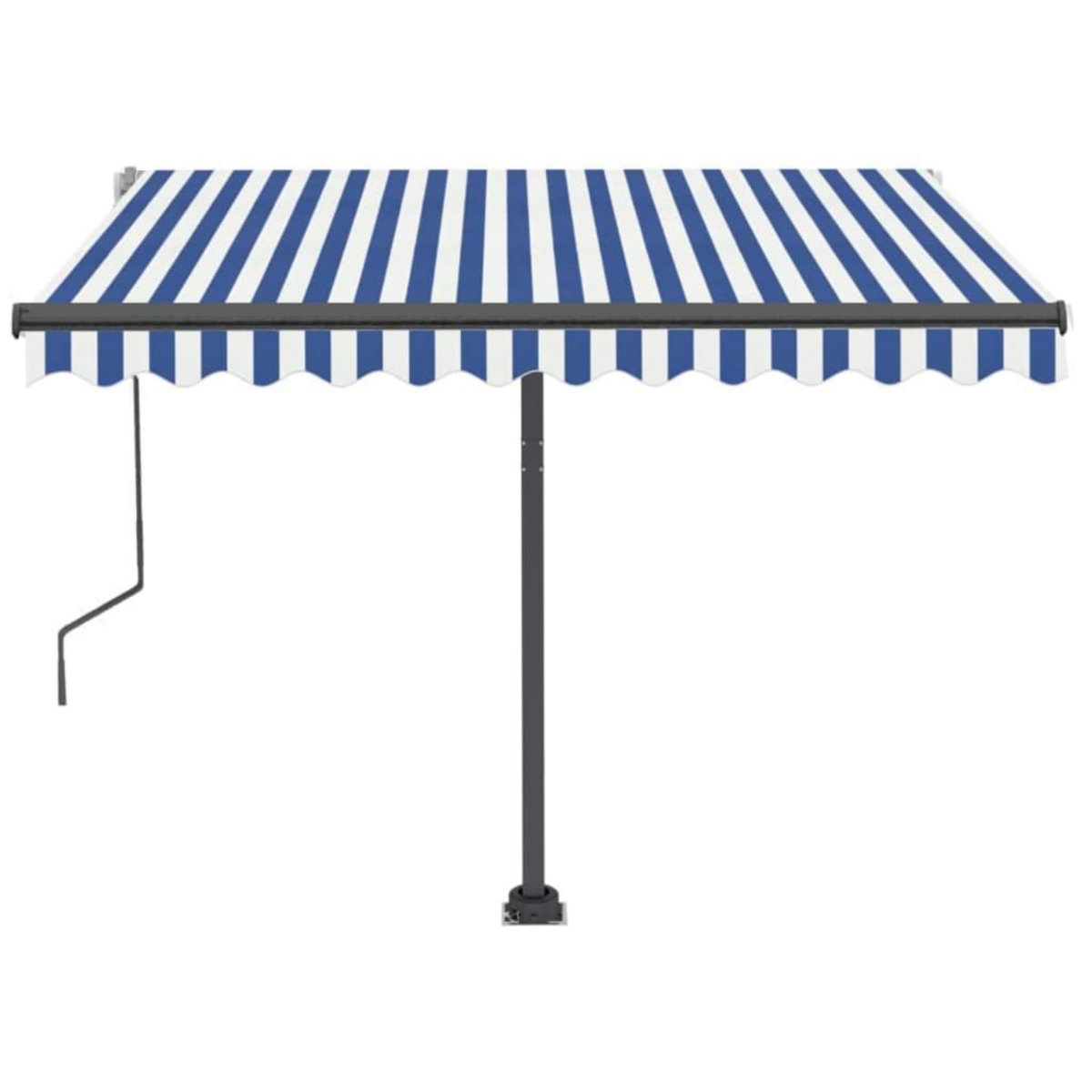 VIDAXL Auvent manuel retractable sur pied 350x250 cm Bleu/blanc