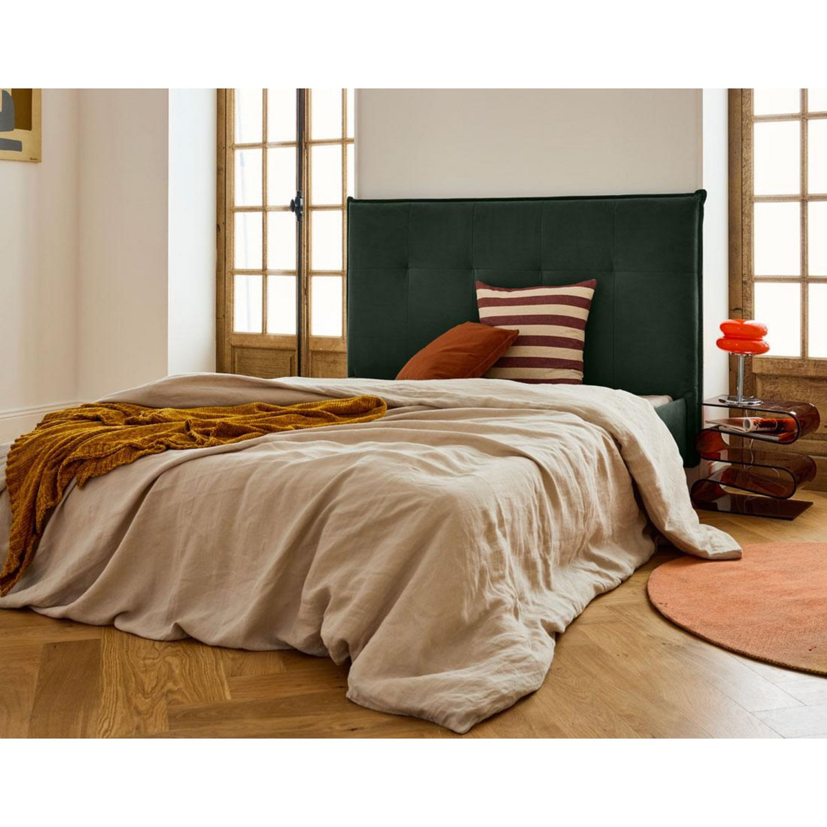 BEST MOBILIER Dali - cadre de lit - 140x190 - en velours