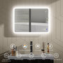 Voir la diapositive 4 : HOMCOM Miroir lumineux LED salle de bain 50 x 70 cm bluetooth interrupteur tactile lumière réglable 3 couleurs fonction anti-buée et mémoire