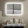 Voir la diapositive 4 : HOMCOM Miroir lumineux LED salle de bain 50 x 70 cm bluetooth interrupteur tactile lumière réglable 3 couleurs fonction anti-buée et mémoire