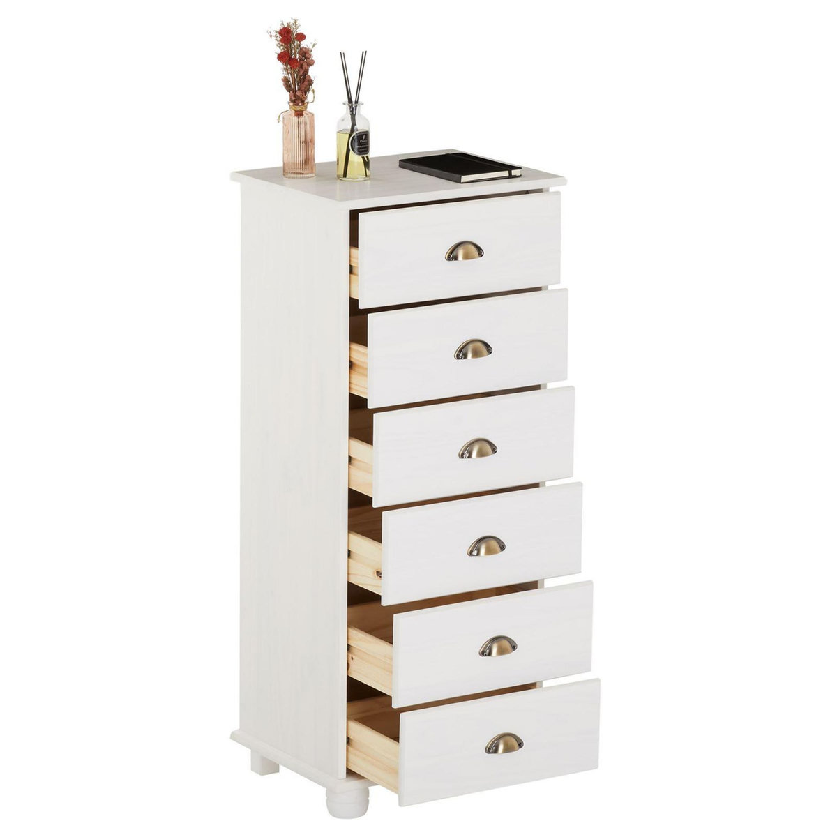 IDIMEX Chiffonnier en pin massif COLMAR, avec 6 tiroirs