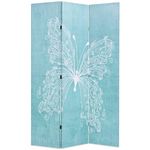 VIDAXL Cloison de separation pliable 120 x 170 cm Papillon Bleu