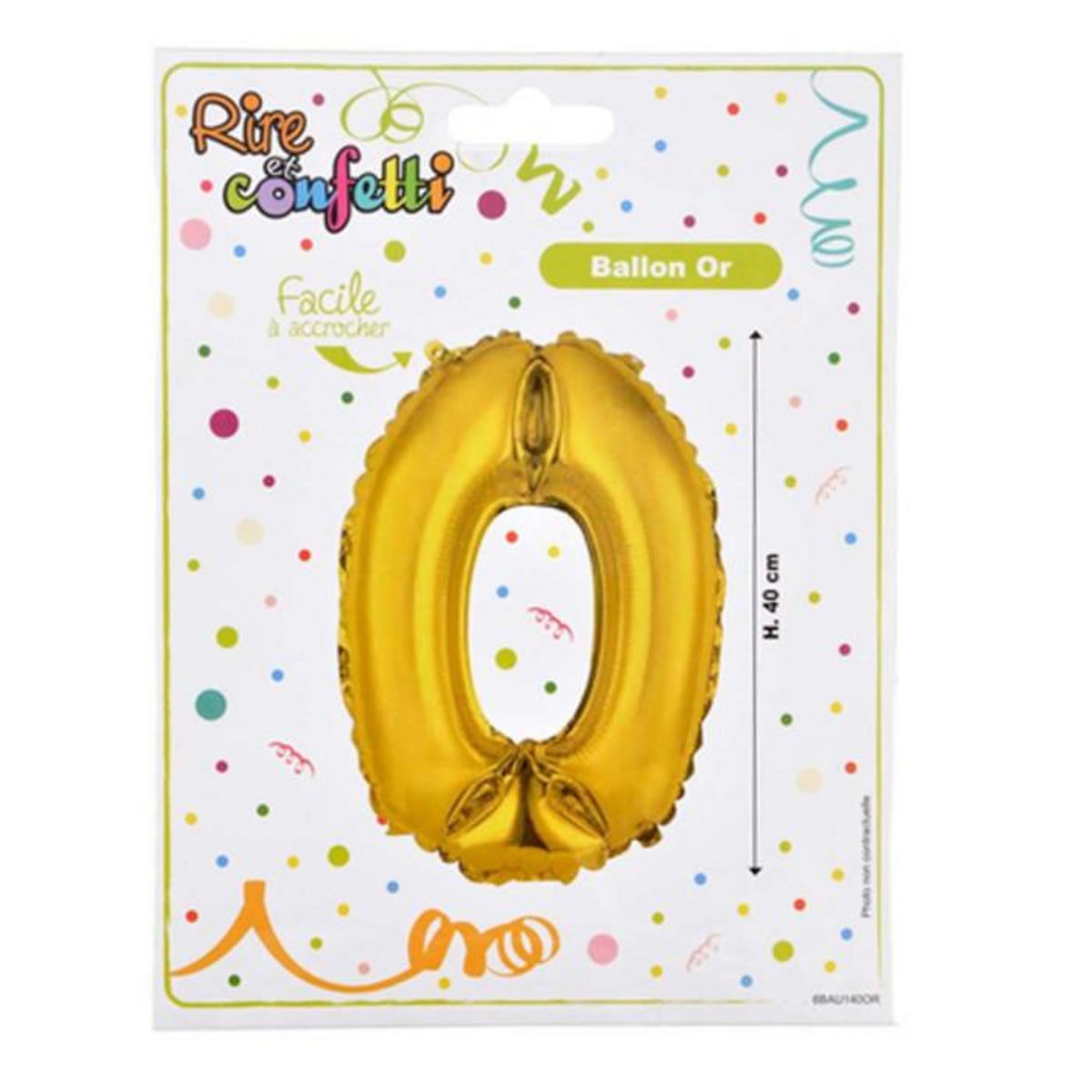 Paris Prix Ballon Gonflable Métallisé  Chiffre 0  40cm Or