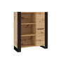 Voir la diapositive 1 : BEST MOBILIER Donnely - buffet haut - effet bois et noir - 110 cm