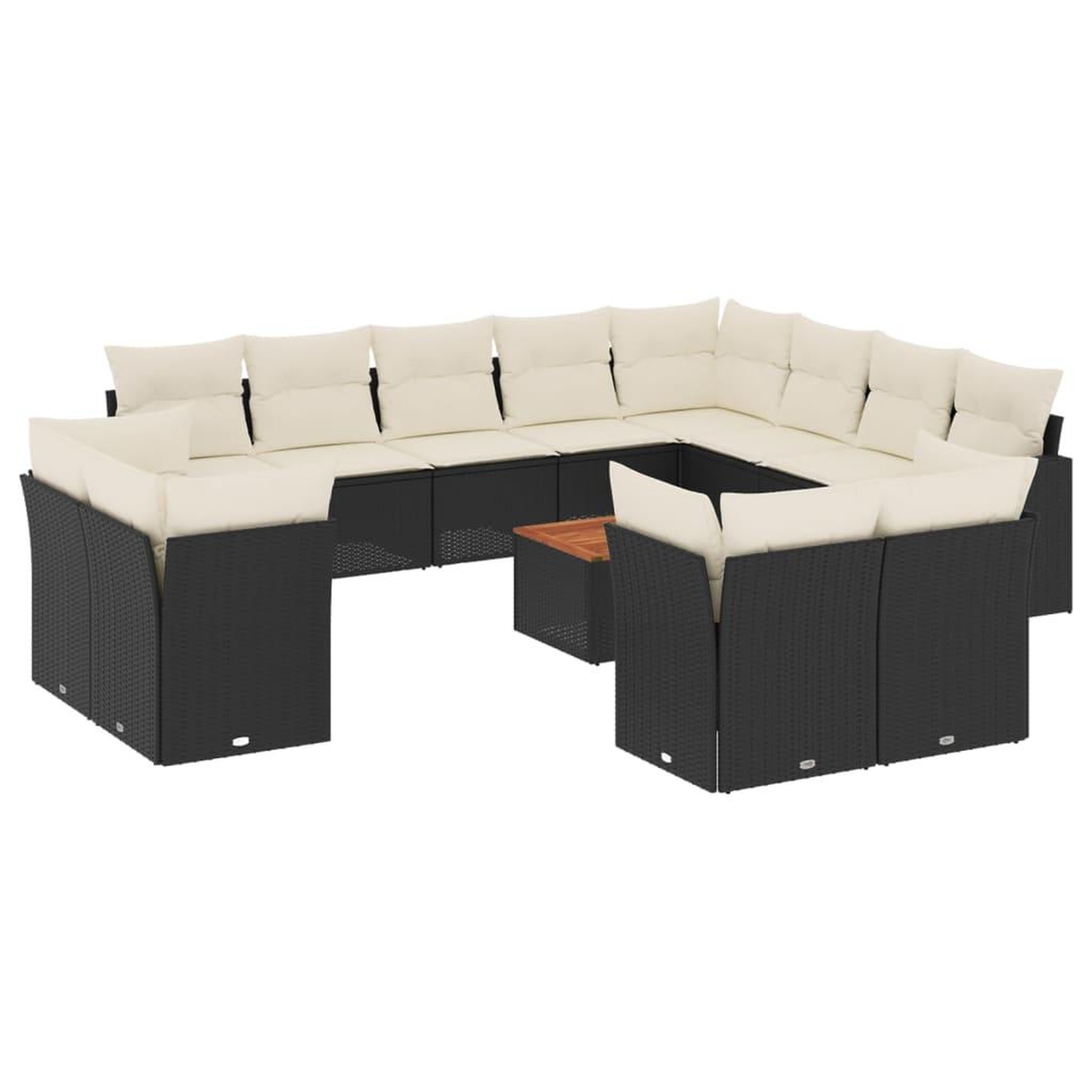 Voir la diapositive 2 : VIDAXL Salon de jardin avec coussins 13 pcs noir resine tressee
