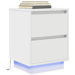 VIDAXL Table de chevet avec lumieres LED blanc 38x34x50 cm