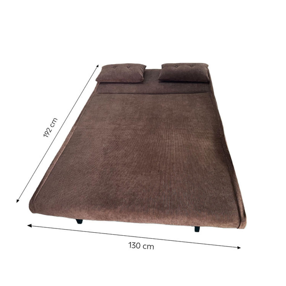 CONCEPT USINE Canapé convertible en velours côtelé chccolat 2 places ENNIS
