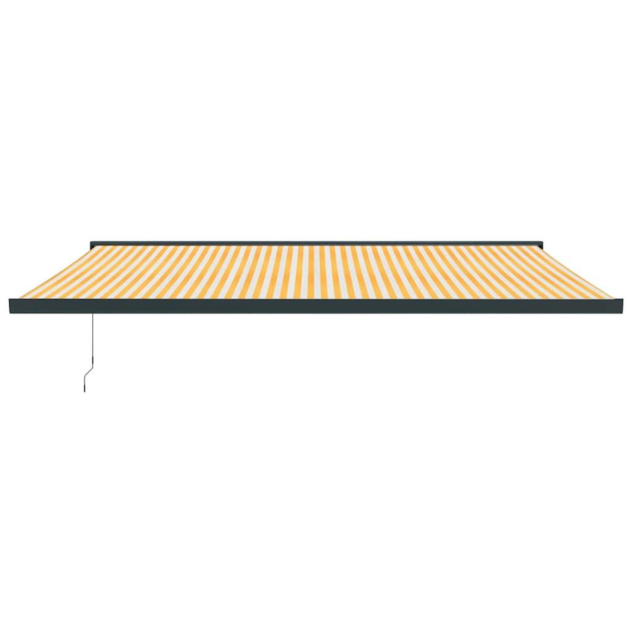 Voir la diapositive 3 : VIDAXL Auvent retractable jaune et blanc 5x3 m tissu et aluminium
