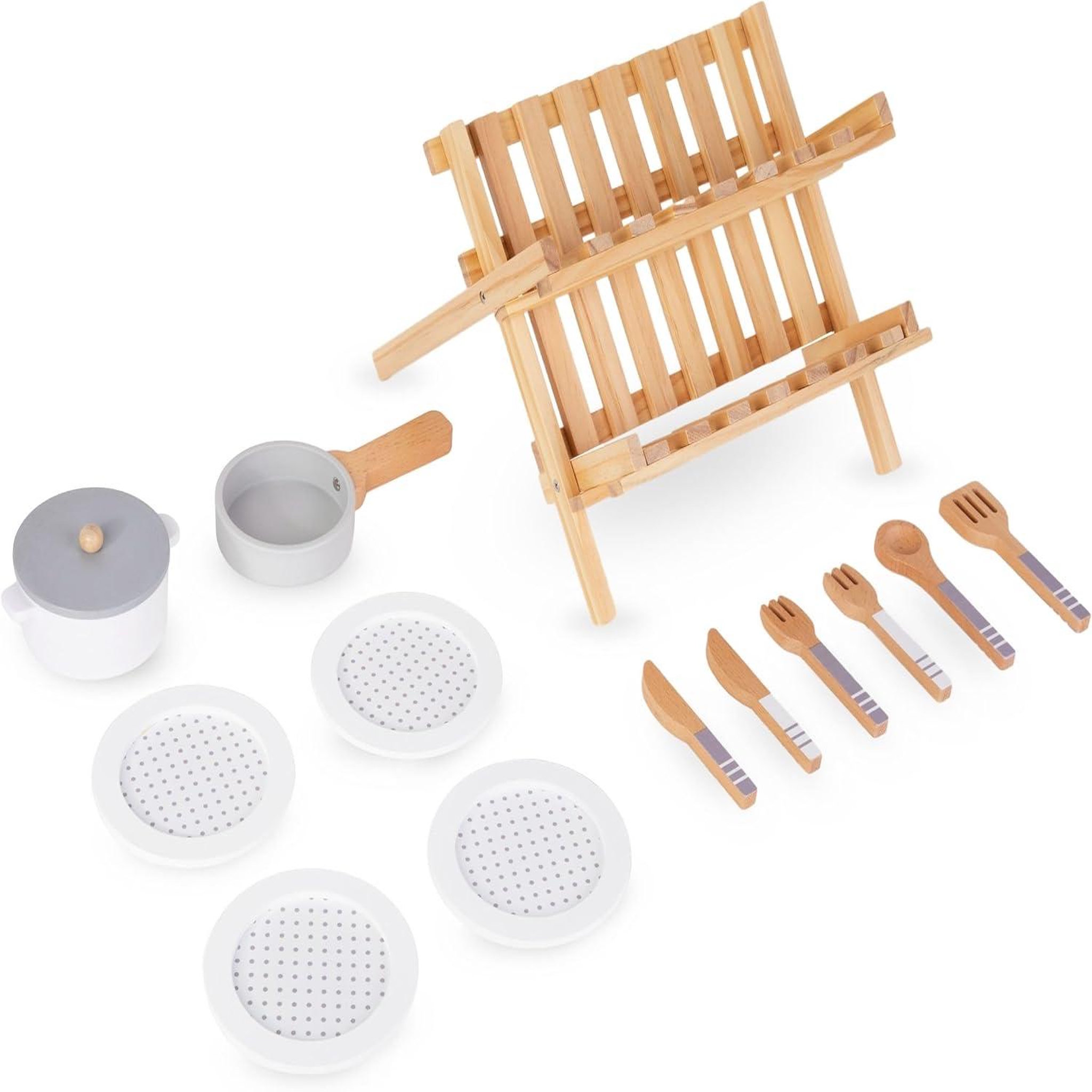 MAMABRUM Dinette Égouttoir, Vaisselles Cuisine - Égouttoir Pliant, Casseroles, Assiettes avec Couvercle