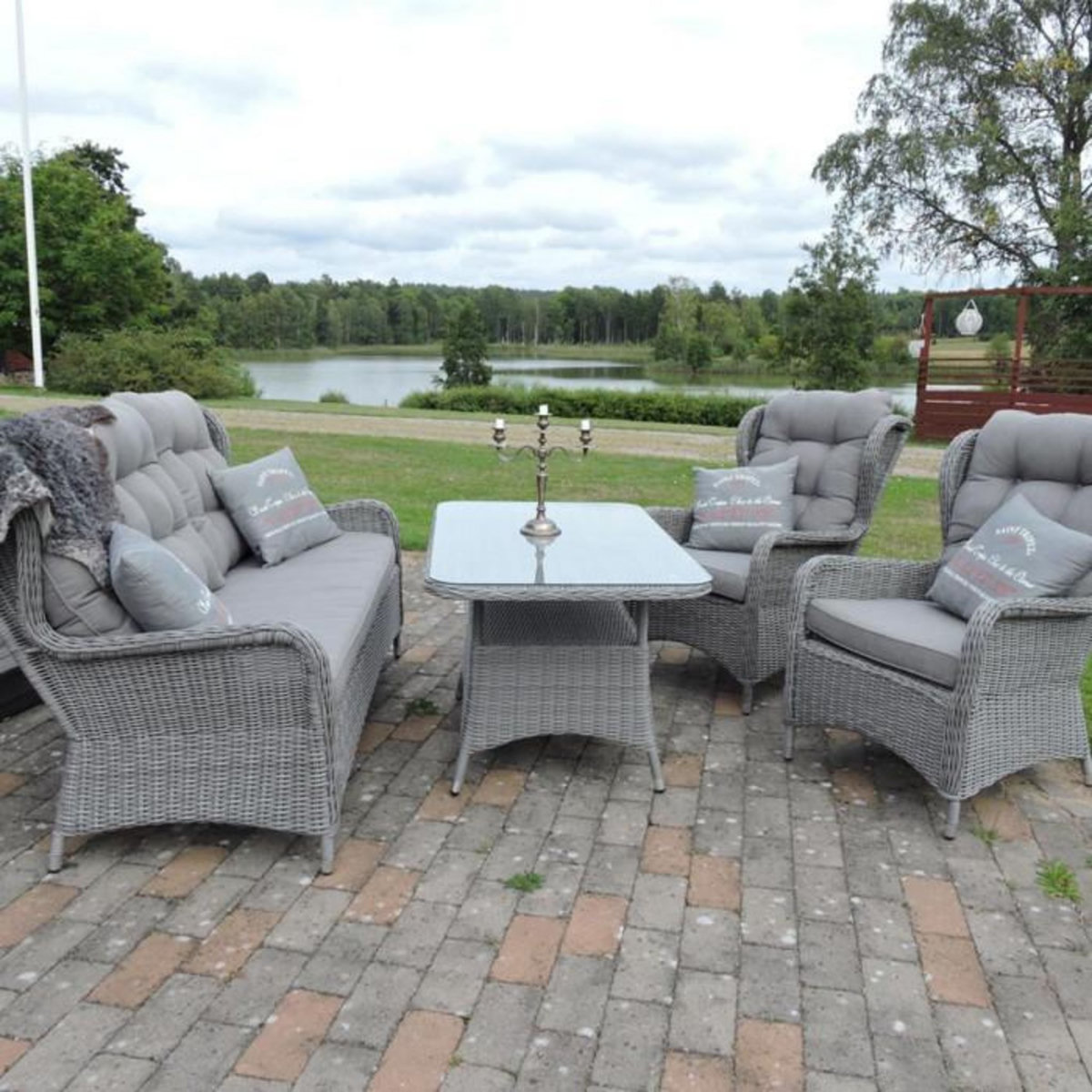 Paris Prix Salon de Jardin  Washington  176cm Gris