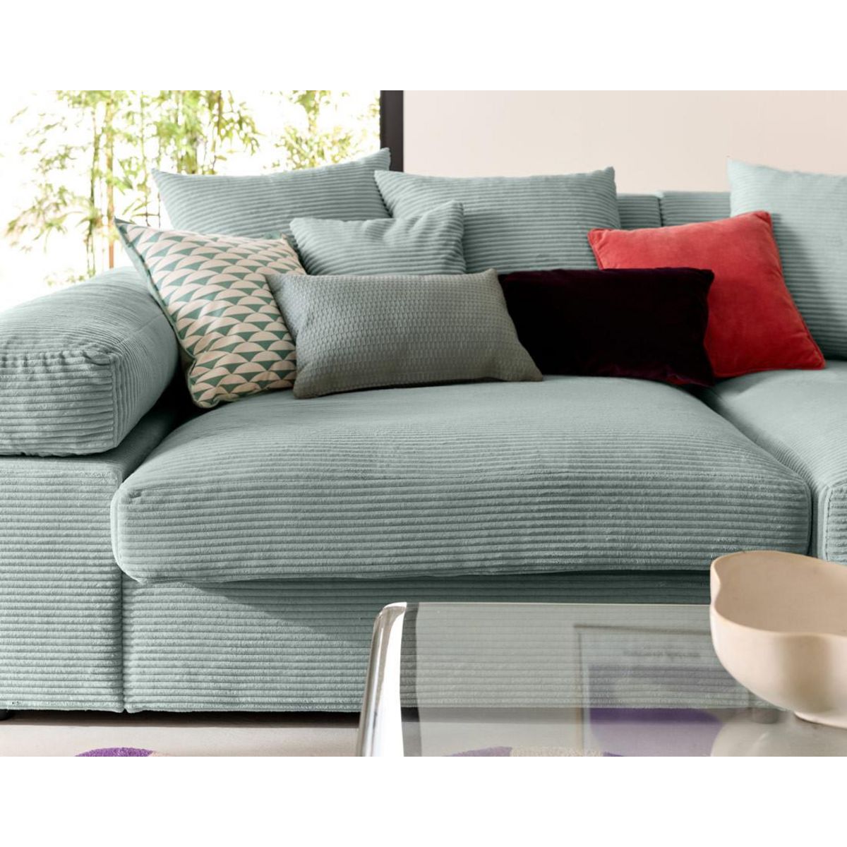 LISA DESIGN Aspen - canapé 4 places - assise profonde - velours côtelé