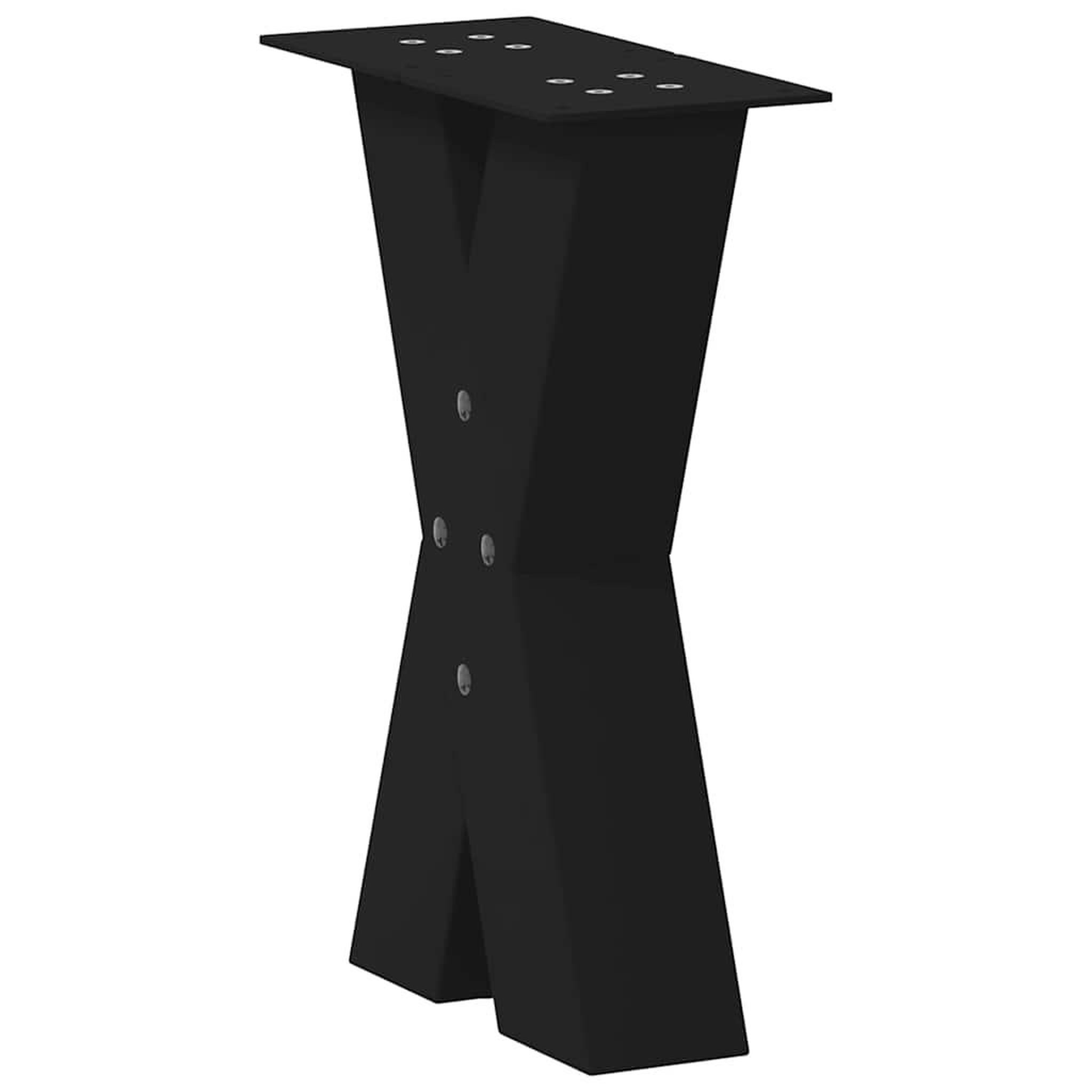 Voir la diapositive 4 : VIDAXL Pieds de table basse forme de X 2 pcs noir 38x(42-43) cm acier