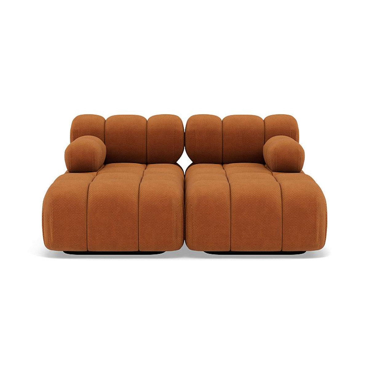 LISA DESIGN Ruby - canapé droit 4 places avec double méridienne - assise profonde - en velours texturé