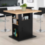 Voir la diapositive 2 : ID MARKET Ilot central UGO 110 cm bois noir et imitation hêtre avec rangements