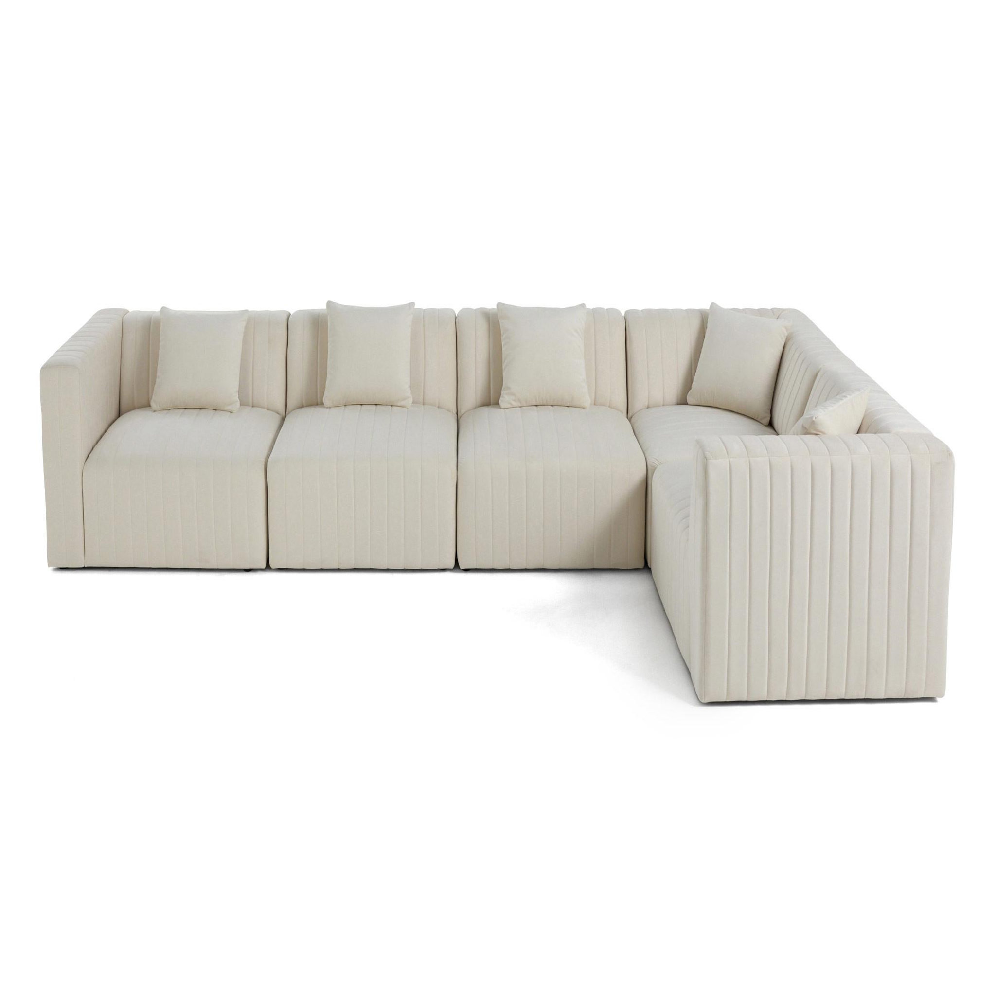 BEST MOBILIER Nova - canapé modulable d'angle réversible - 6 places - en velours. Coloris disponibles : Rouge