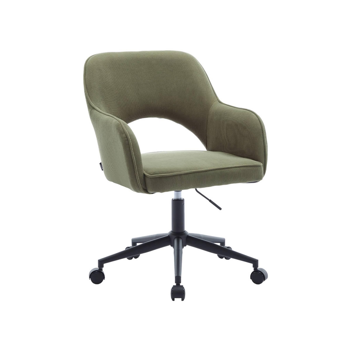 SWEEEK Chaise de bureau à roulettes velours côtelé , L 60 x P 62 x H 89 / 99cm