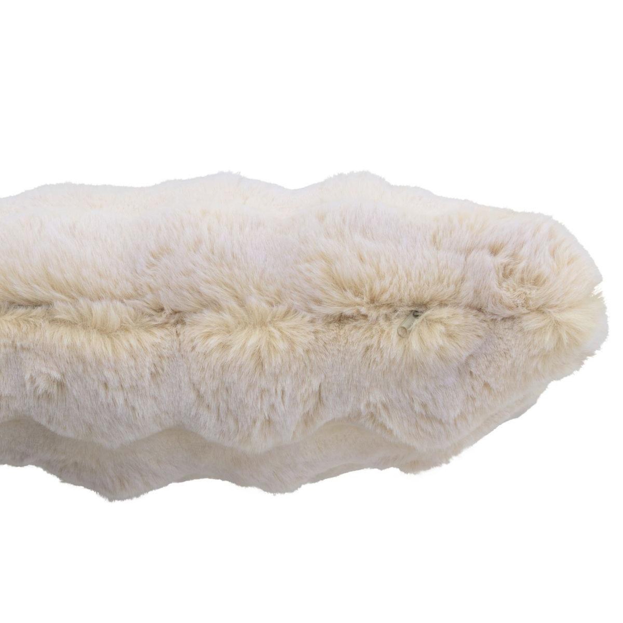 Voir la diapositive 2 : J-LINE Coussin déco uni  wave  45x45cm crème