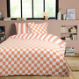Voir la diapositive 1 : FUTURE HOME Parure de lit 2 personnes rayé damier réversible