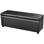 VIDAXL Banc long de rangement Bois Noir