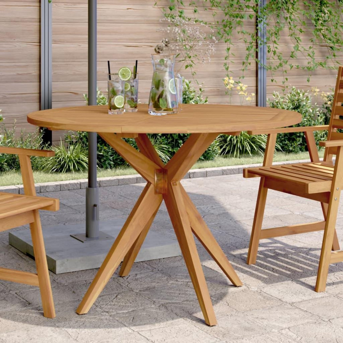 VIDAXL Table de jardin ronde Ø85x75 cm bois d'acacia solide