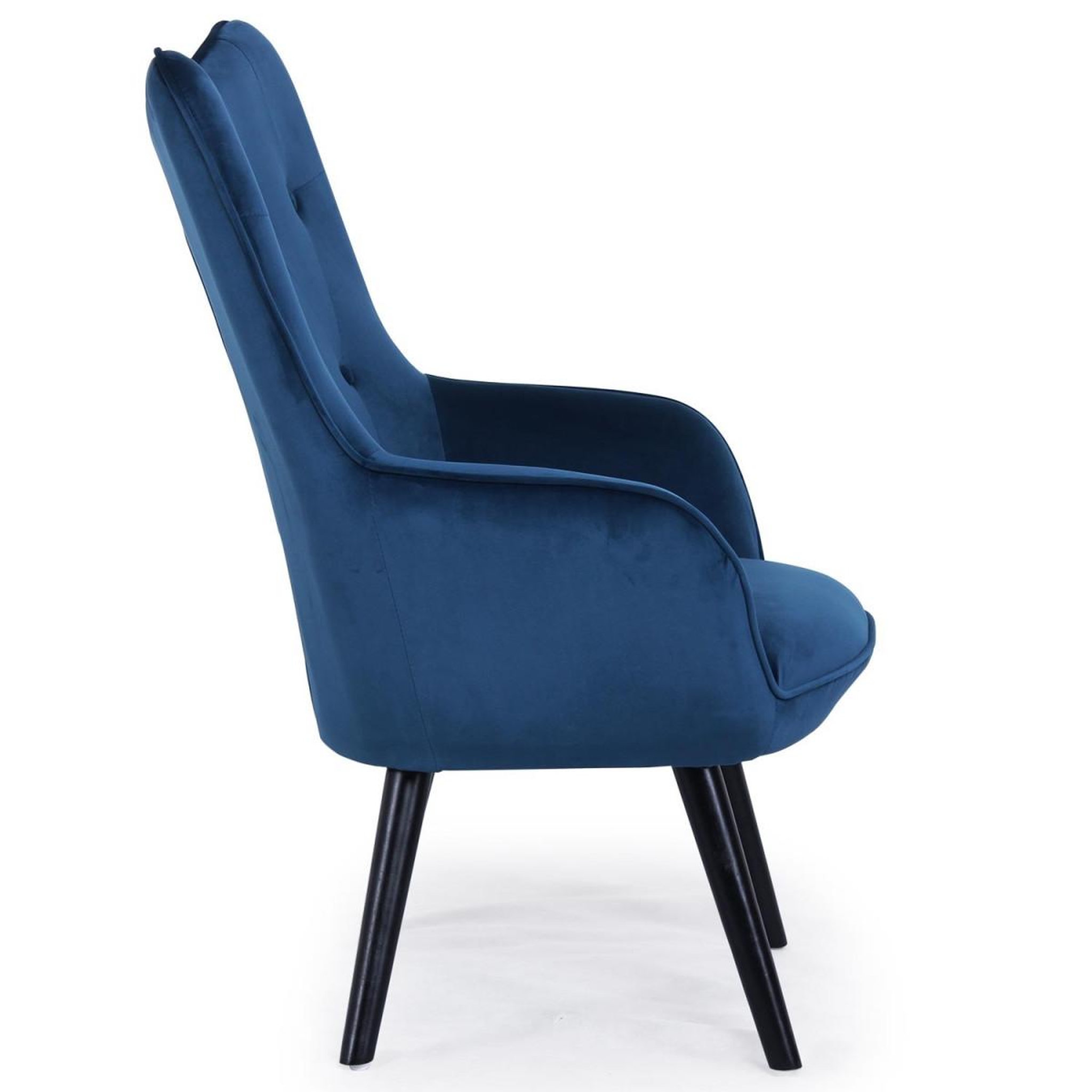 Voir la diapositive 4 : Paris Prix Fauteuil Scandinave Velours  Vianey  100cm Bleu