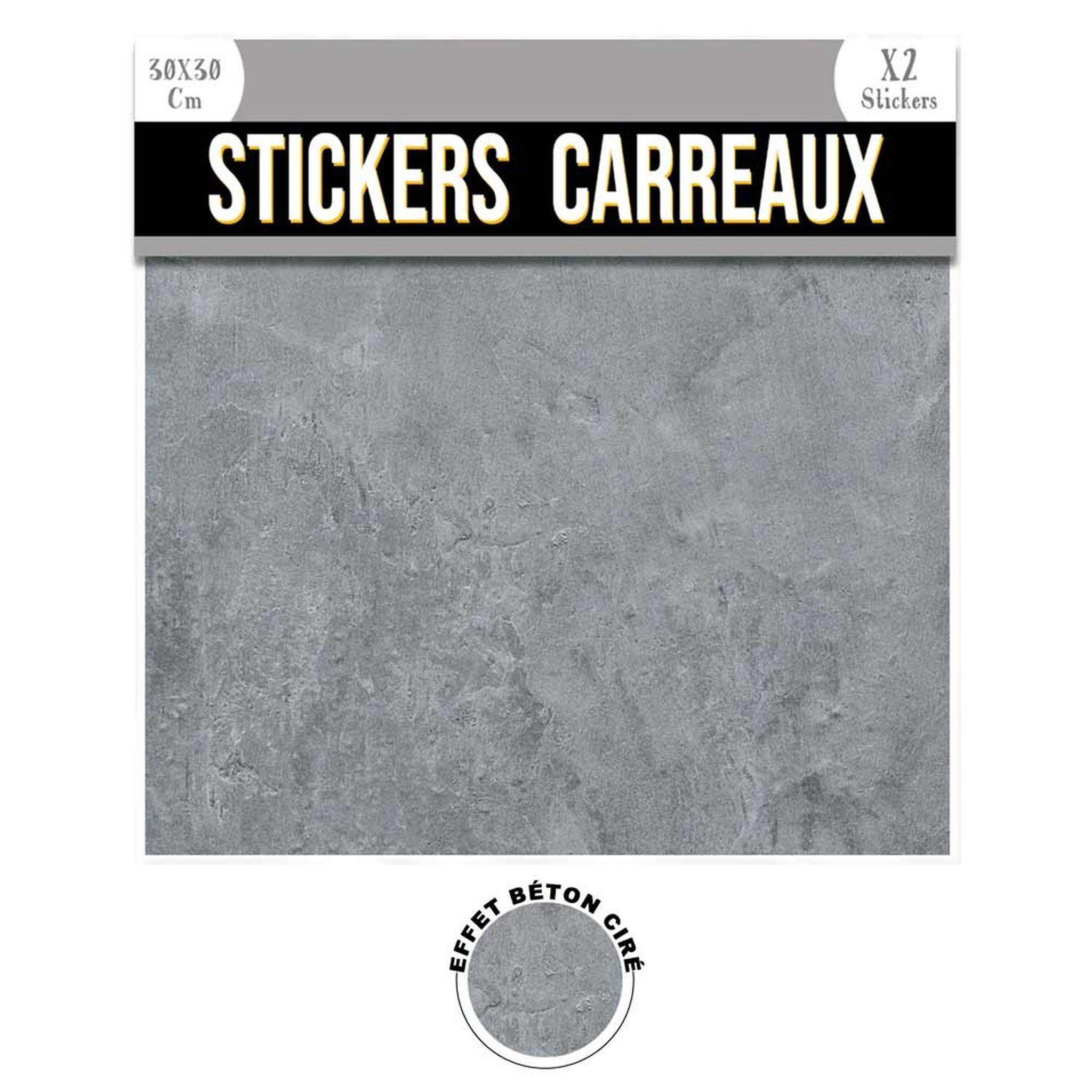 SUD TRADING 2 stickers effet béton ciré - 30 x 30 cm - gris