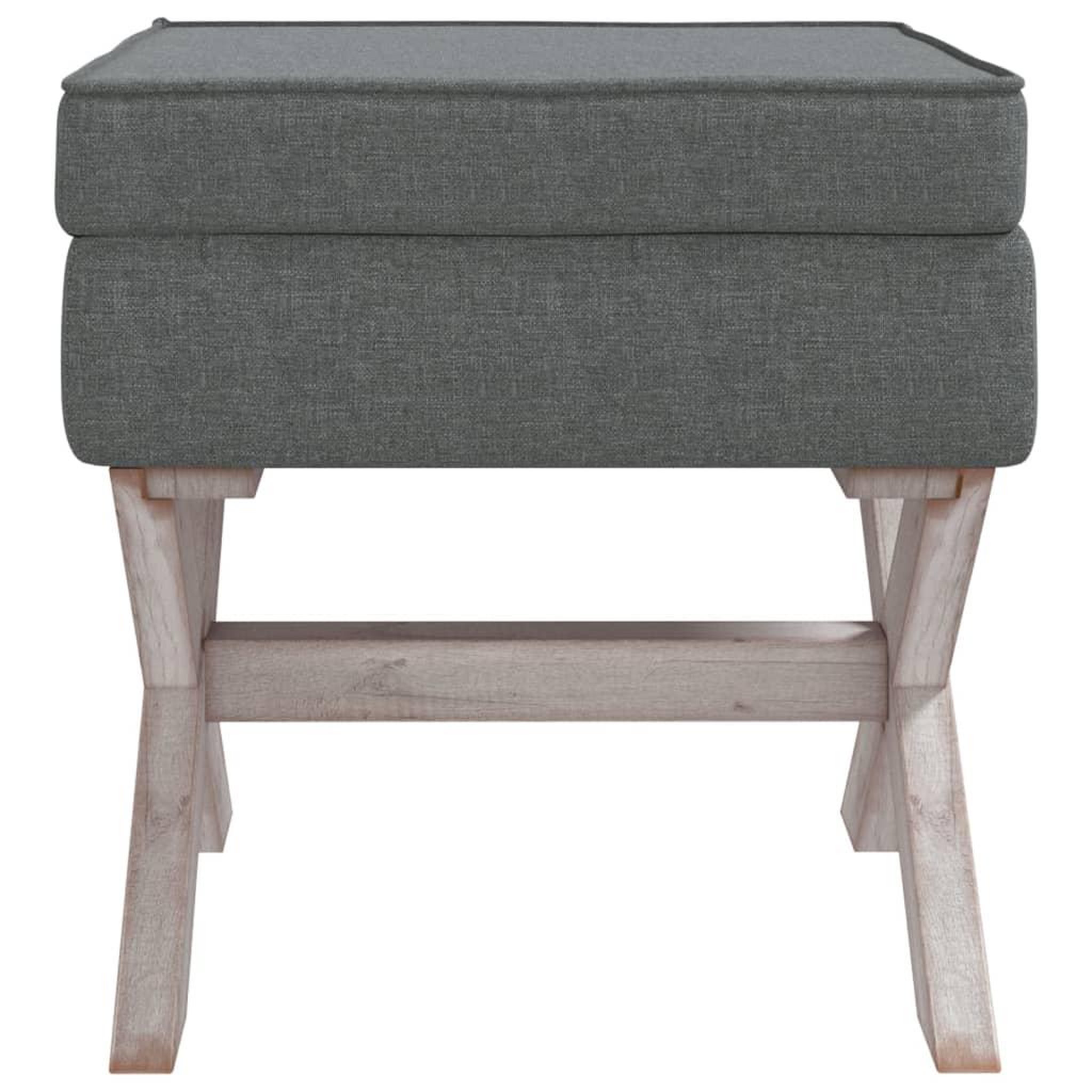 Voir la diapositive 3 : VIDAXL Tabouret de rangement Gris fonce 45x45x49 cm Tissu
