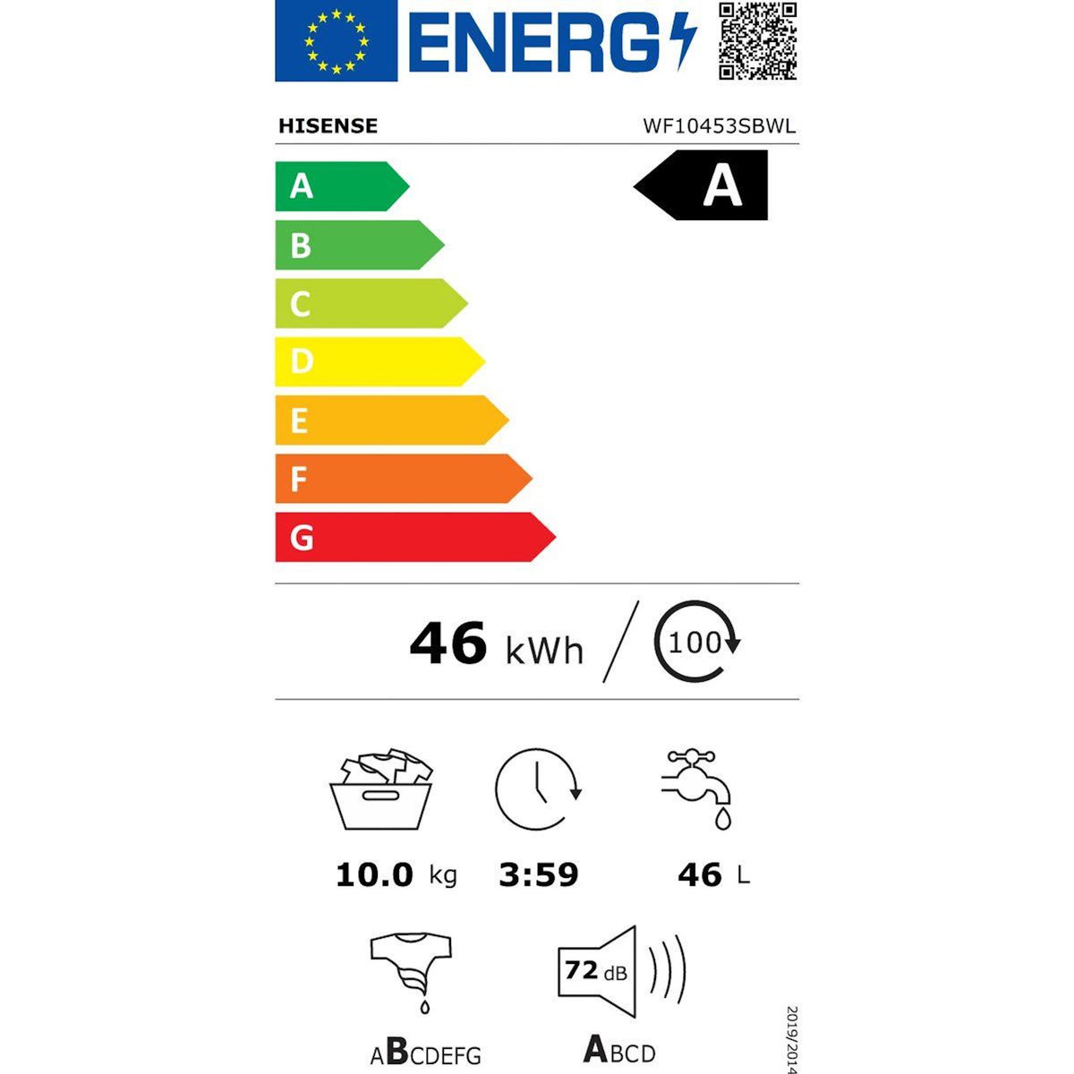 Hisense Lave linge hublot WF10453SBWL