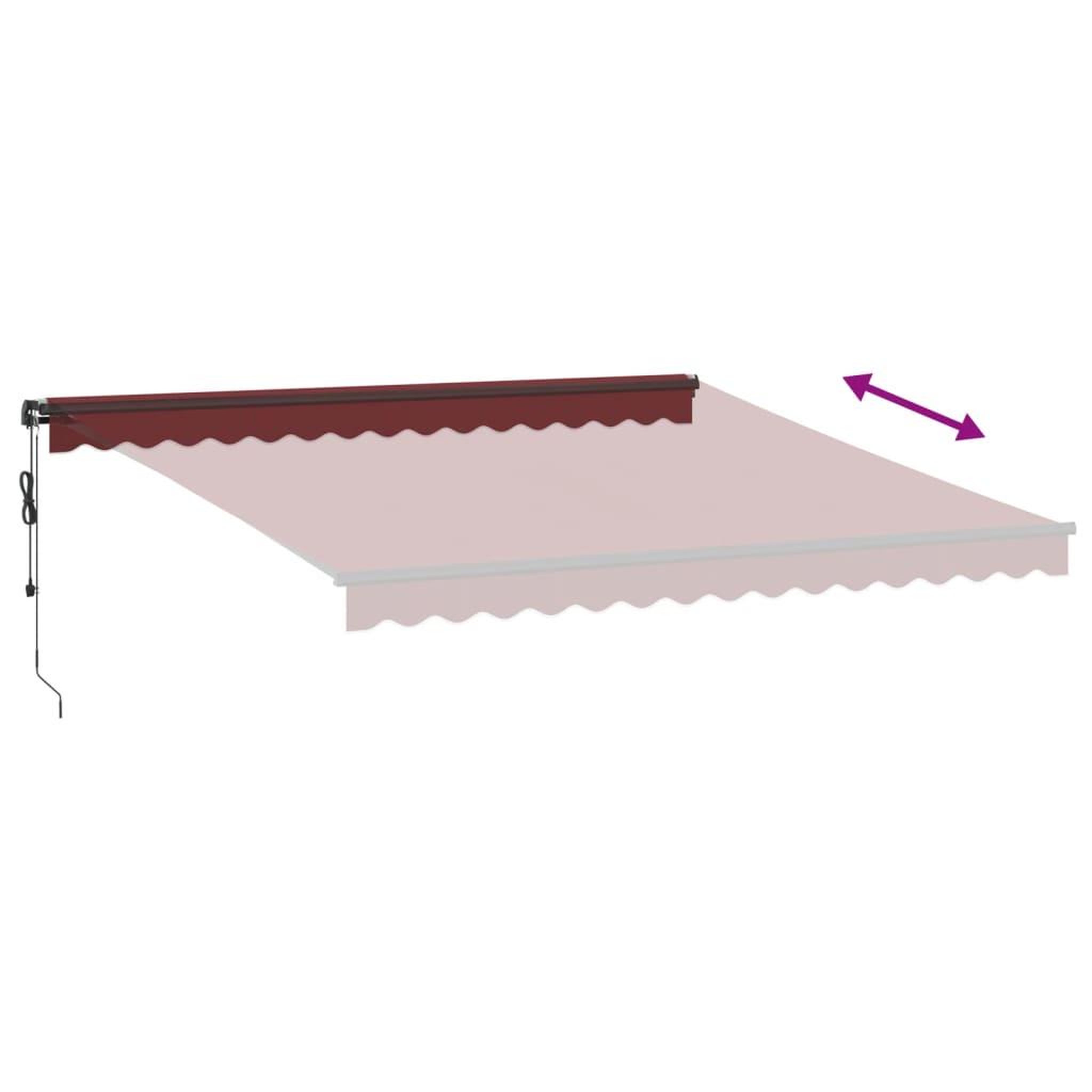 Voir la diapositive 5 : VIDAXL Auvent retractable automatique bordeaux 400x350 cm