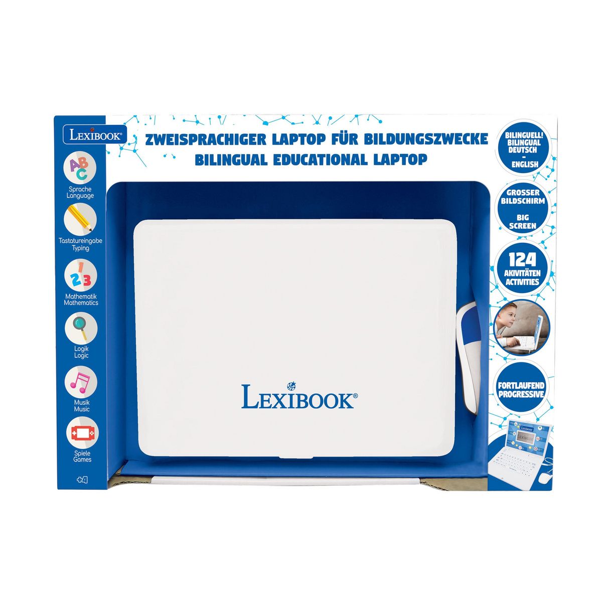 Lexibook ordinateur portable éducatif Power Kid bilingue en anglais et allemand